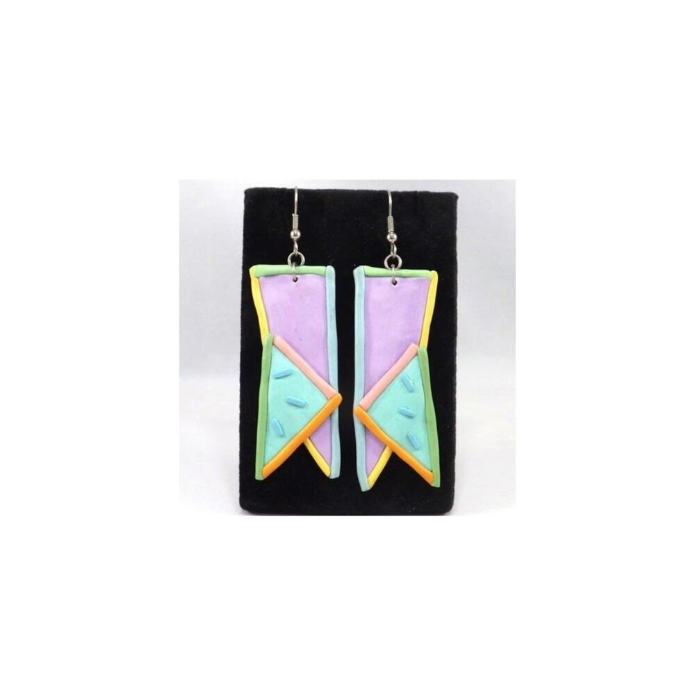 1980's Handmade Polymer Clay Earrings